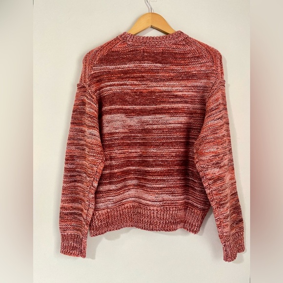 UGG Medium Sweater Avianna Striped Wool Blend Sweater crewneck Salmon Pink NWT - Picture 6 of 13